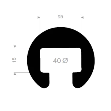 Gelænderliste 25x15mm Grå