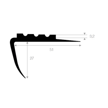 Trappeprofil 51mm Sort