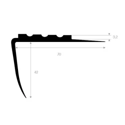 Trappeprofil 70mm Sort