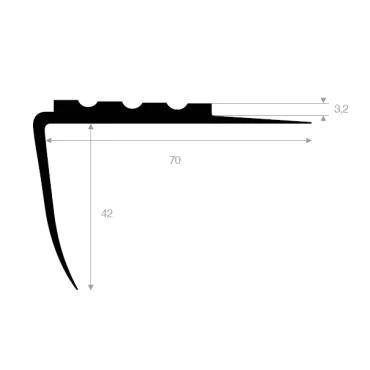 Trappeprofil 70mm Sort