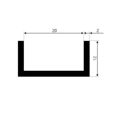 U-Profil 20mm Gummi