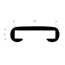 Gelænderliste 40mm Sort