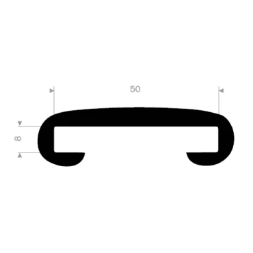 Gelænderliste 50mm Sort