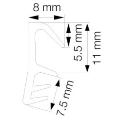 Primo 4050 Svejseliste Sort - 5m Rulle