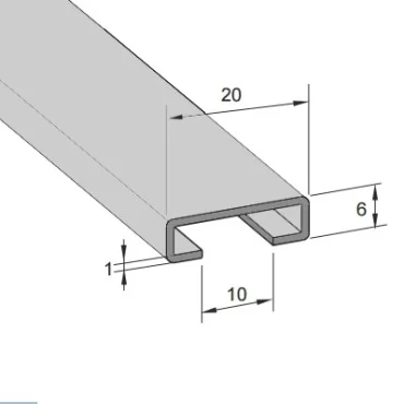 Aluminiums skinne 18/10mm