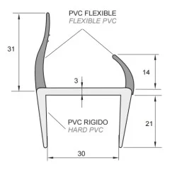 Co-Extruderet Container/Plade Profil PVC 30mm
