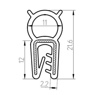 Kantliste 1-4mm Sort Silikone