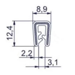 Kantliste 0,5-2,5mm Sort Silikone