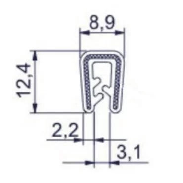 Kantliste 0,5-2,5mm Sort Silikone