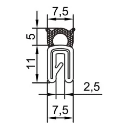 Kantliste 1-2mm m. toptæt.