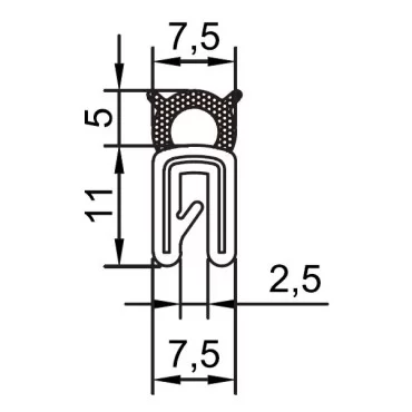 Kantliste 1-2mm m. toptæt.