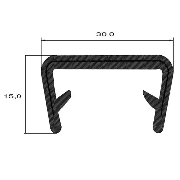 Kantliste 20-23mm Sort