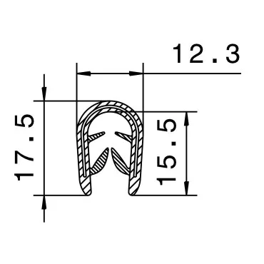 Kantliste 4-6mm Sort