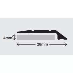 914mm overgangsliste i alu model 50