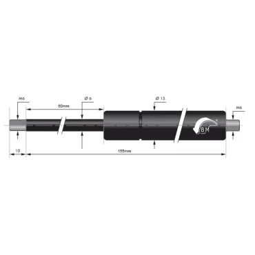 Gasfjeder 60mm 6/15mm