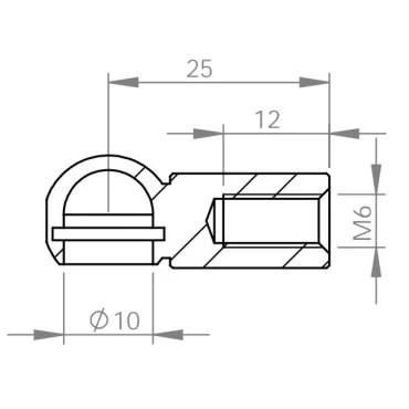 Kuglehoved til Ø10mm Stål