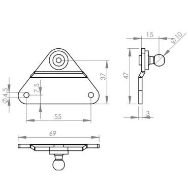 Kuglebeslag Ø10mm Stål