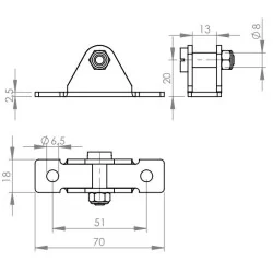 Øjebeslag Ø8mm Stål