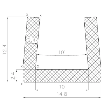 U-Profil 10mm Gummi