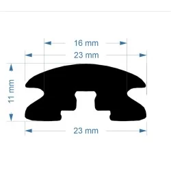 Indlægsliste PVC Sort