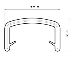 Kantliste 17-20mm Sort