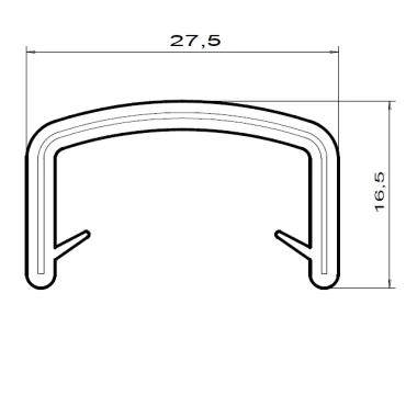 Kantliste 17-20mm Sort