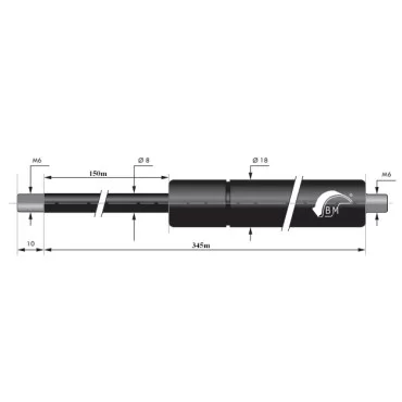 Gasfjeder 150mm 8/18mm