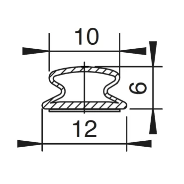 12x10mm D-Profil Sammenklappelig