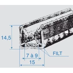 Kanalliste 10mm m.børster