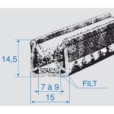 Kanalliste 10mm m.børster