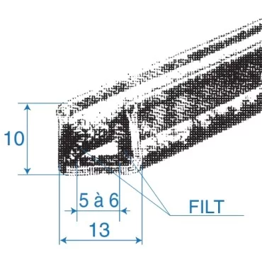 Kanalliste 10mm m.børster