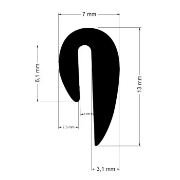 U-Profil 1-2mm Gummi
