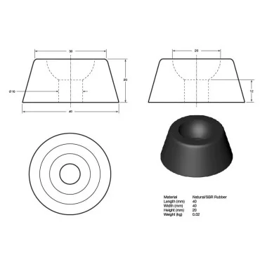 Gummibuffer ø40x20mm