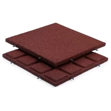 Gummifliser Rød 30mm 500x500mm