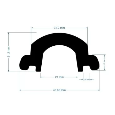 Indlægsliste PVC1065 Sort