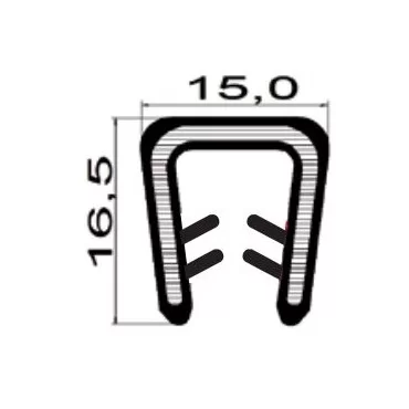 3,5-8mm Kantliste POM Sort