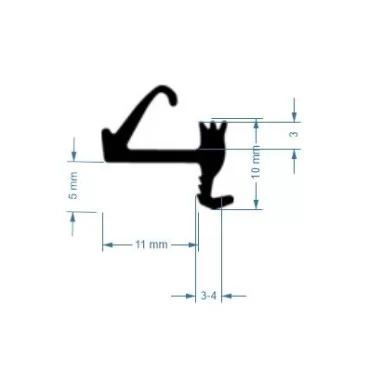 Tætningsliste 3928 Grå - Pr. meter