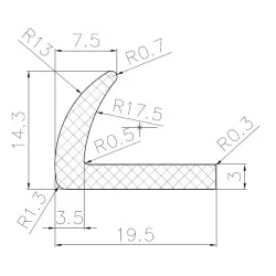 L-Profil 14x19x3 Sort