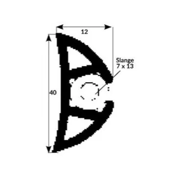 Fenderliste 40x12mm Sort