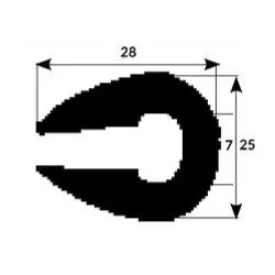 Fenderliste 28x25mm Sort