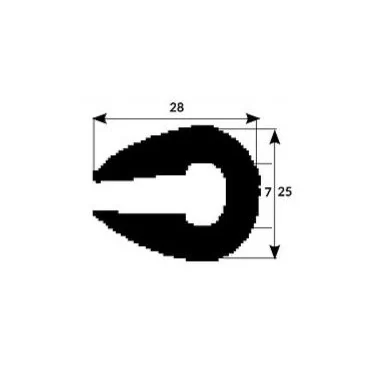 Fenderliste 28x25mm Sort