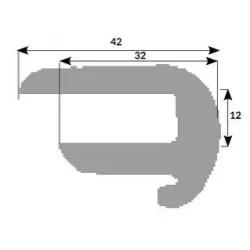 Fenderliste 4094 grå m. drypkant