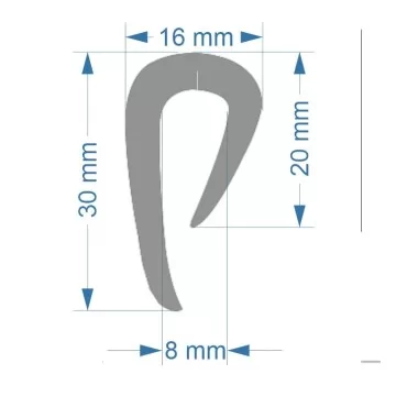 Fenderliste 711130 Grå