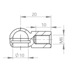 Kuglehoved til Ø10mm Stål
