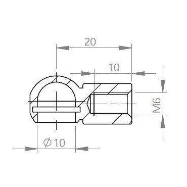 Kuglehoved til Ø10mm Stål