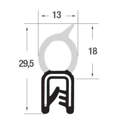 2-4mm Kantliste PVC m. toptæt.
