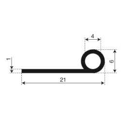 P-Profil 21mm ø6mm