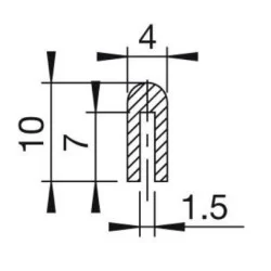U-Profil 1.5mm afrundet Gummi