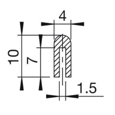 U-Profil 1.5mm afrundet Gummi