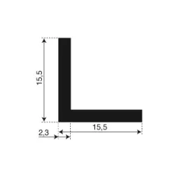 L-Profil 15.5x15.5x2.3 Sort